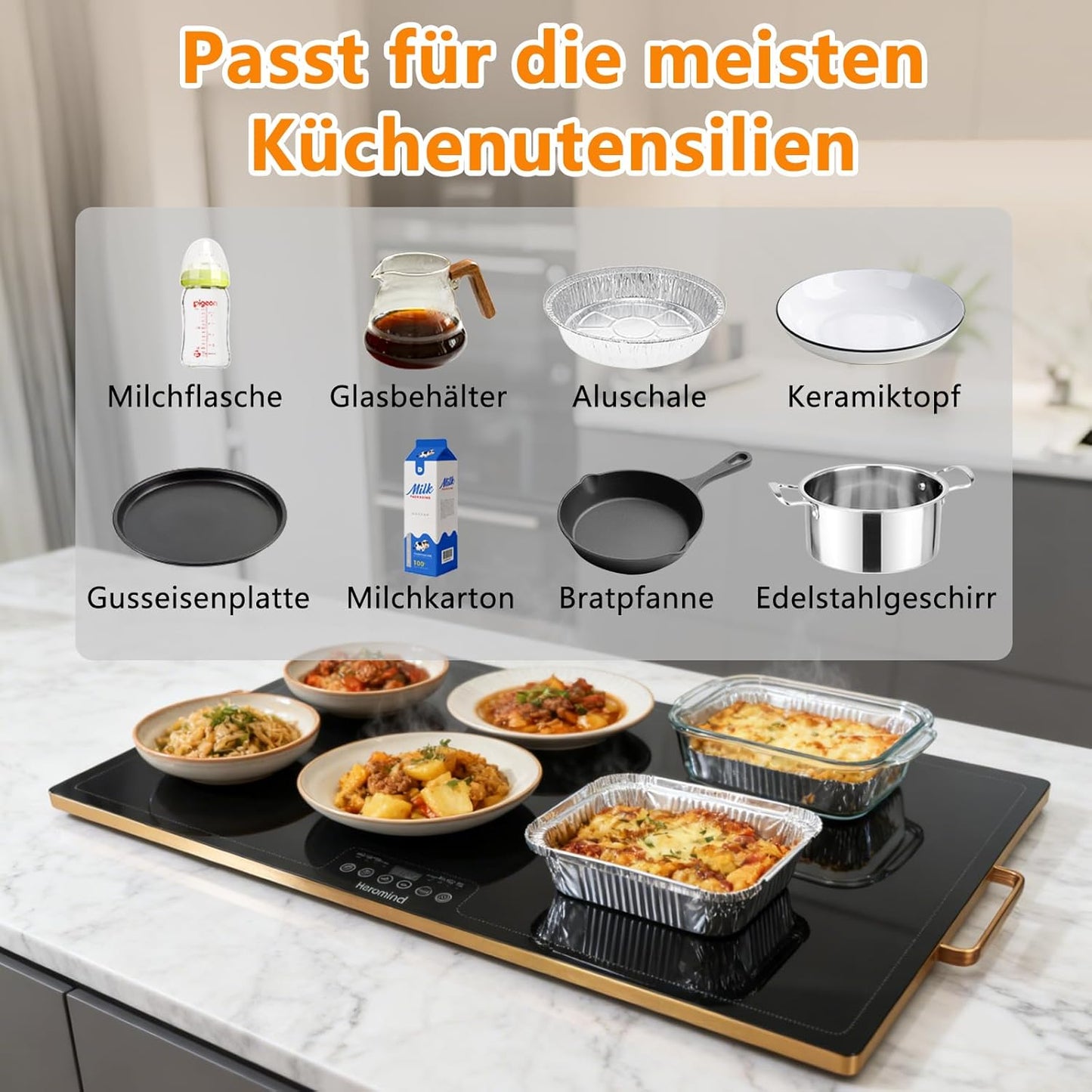 Professionelle Warmhalteplatte mit Touchscreen (80x45 cm), 80*45cm