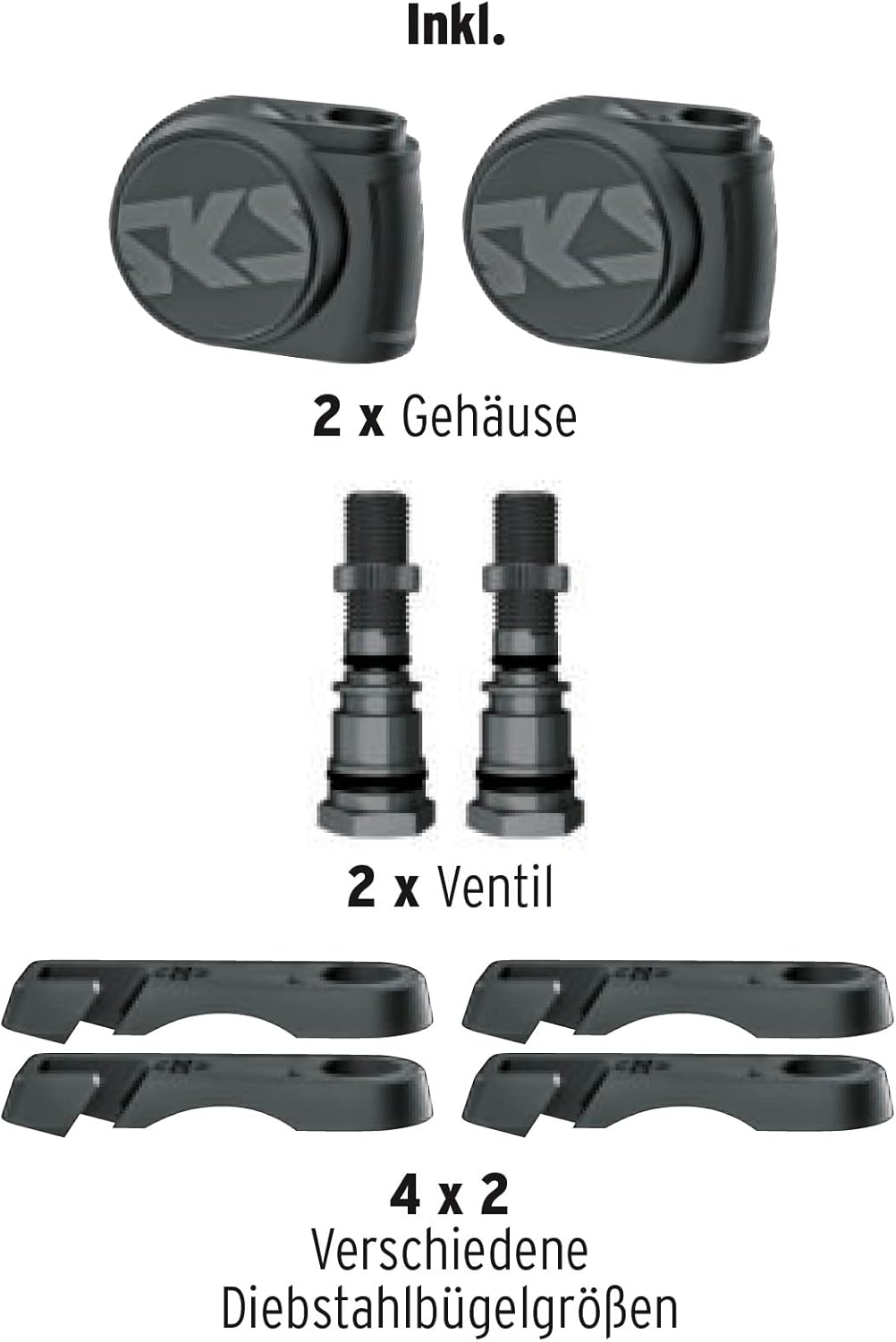 Airspy Reifendruckkontrollsystem für Velos, Einheitsgröße