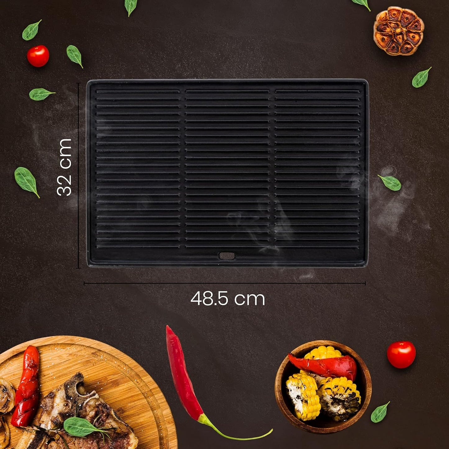 Grillplatte, 48.5x32 cm|Anthrazit
