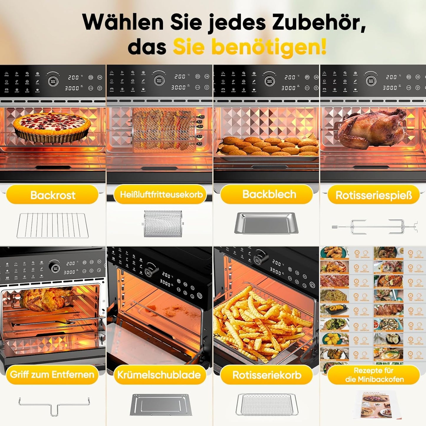 Minibackofen mit 20 Programmen