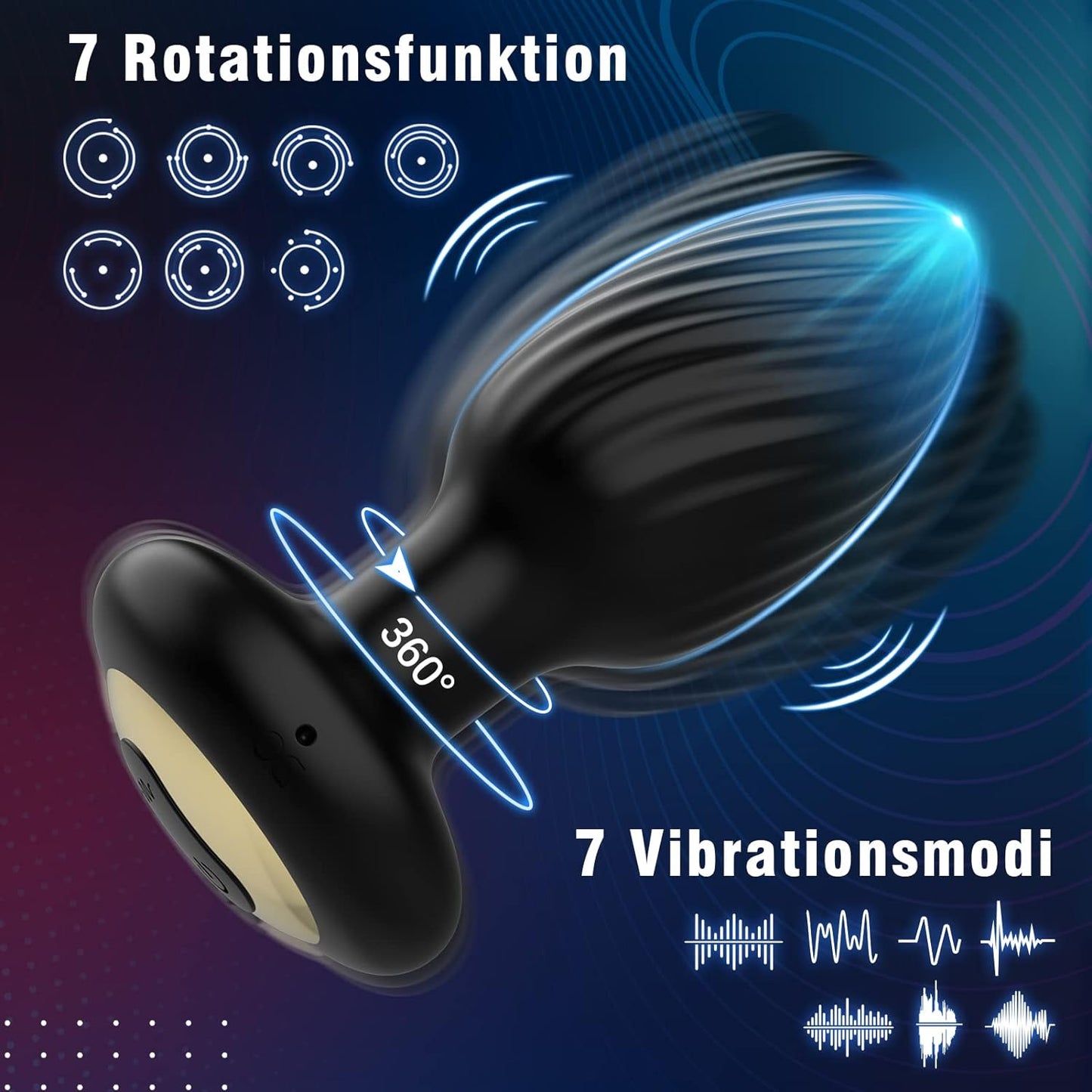 Rotierender Analplug, Schwarz