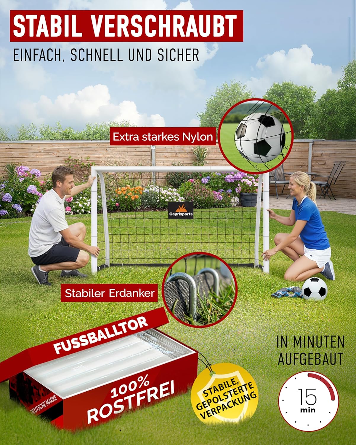 Fussballtor für Kinder, 180x120 cm