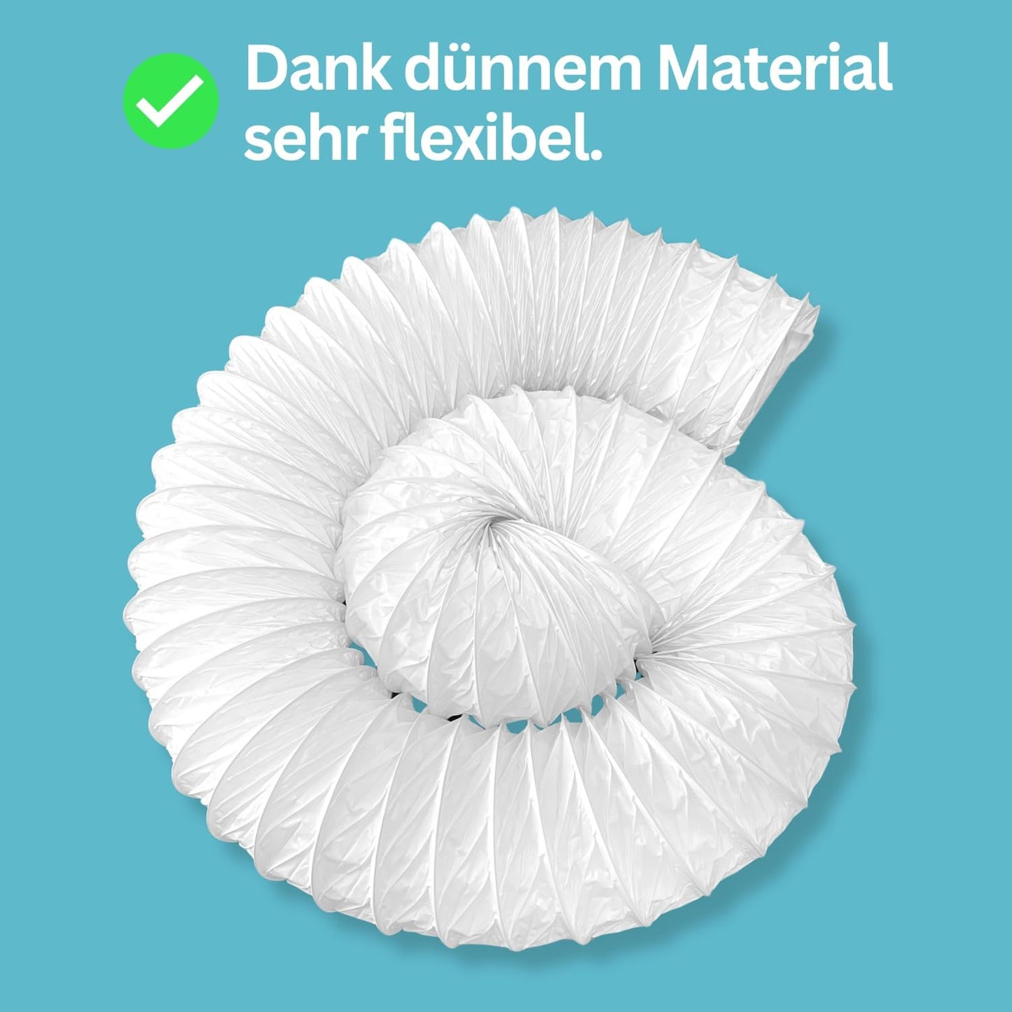 Flexibler Abluftschlauch für Klimageräte (150mm, 6m), 6 Meter Länge