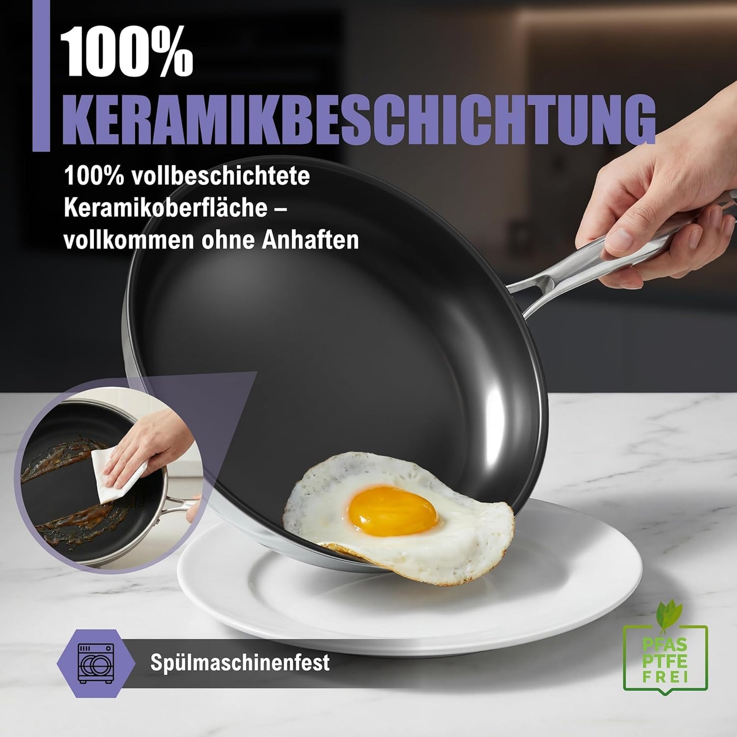 Keramikpfanne 24 cm, Ø 24cm Keramik