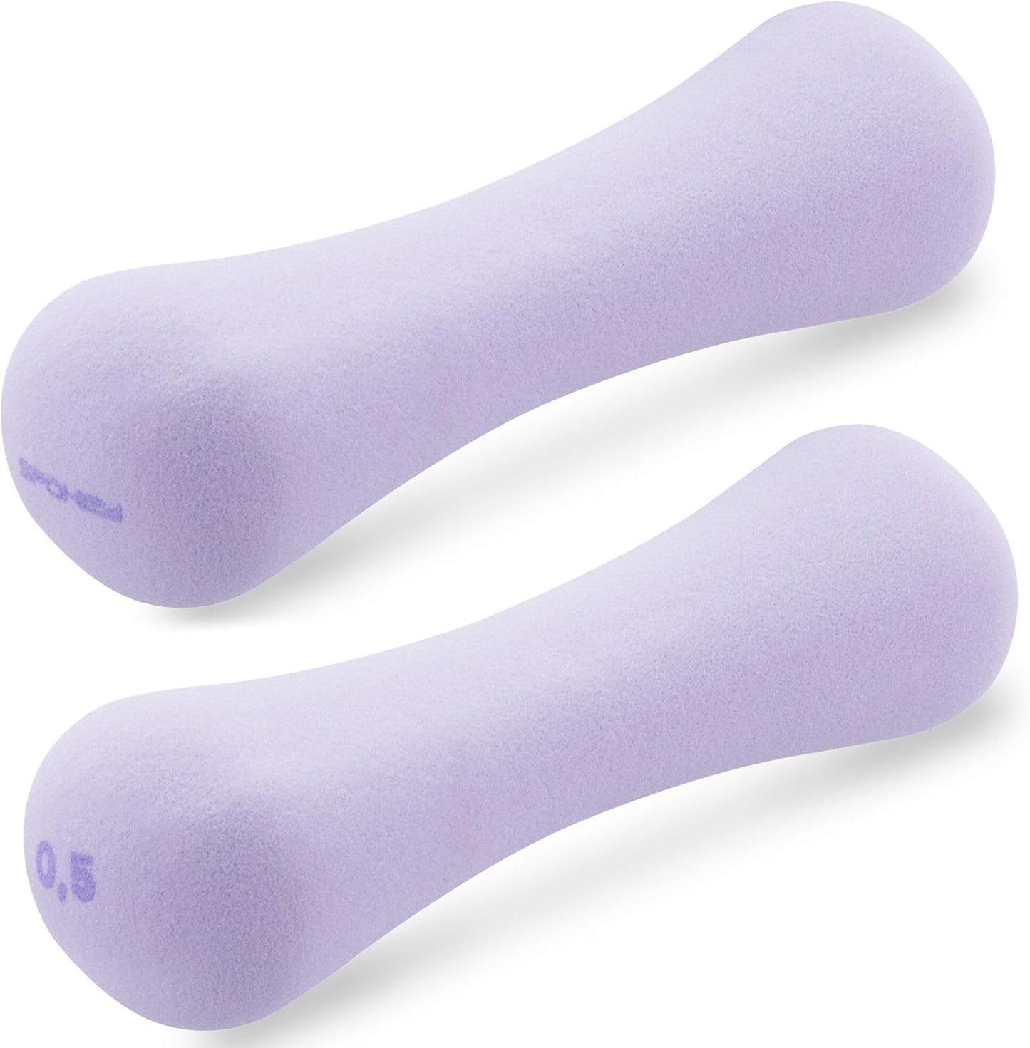 2-teiliges Kurzhantel-Set mit Neopren, 0,5 kg (Violett)