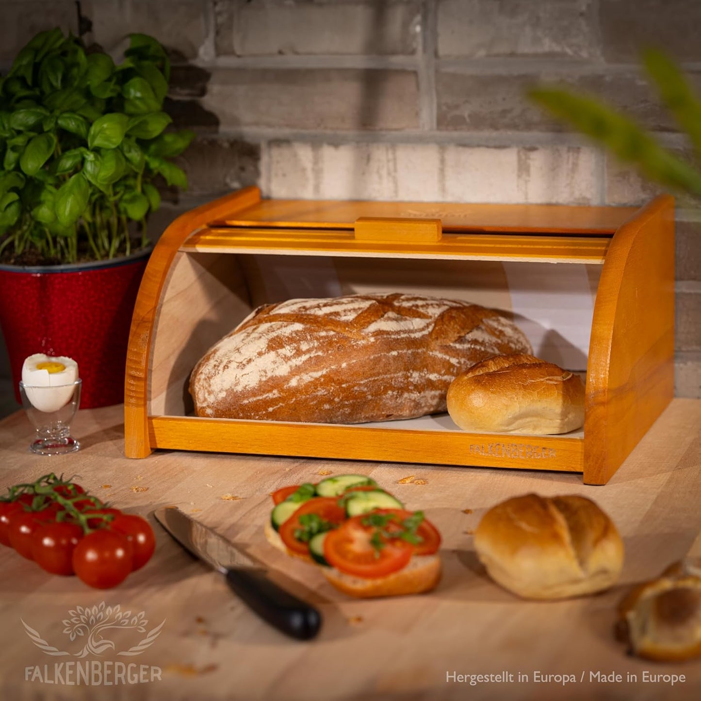 Brotkasten mit Roll-Deckel, Honig XL