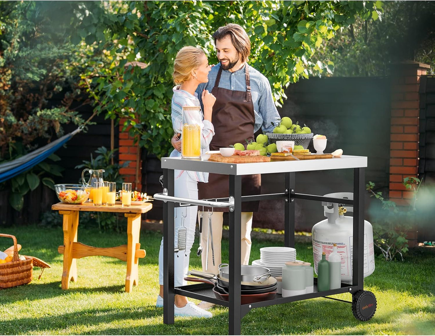 Grilltisch Outdoor Servierwagen 85,3×61×81cm