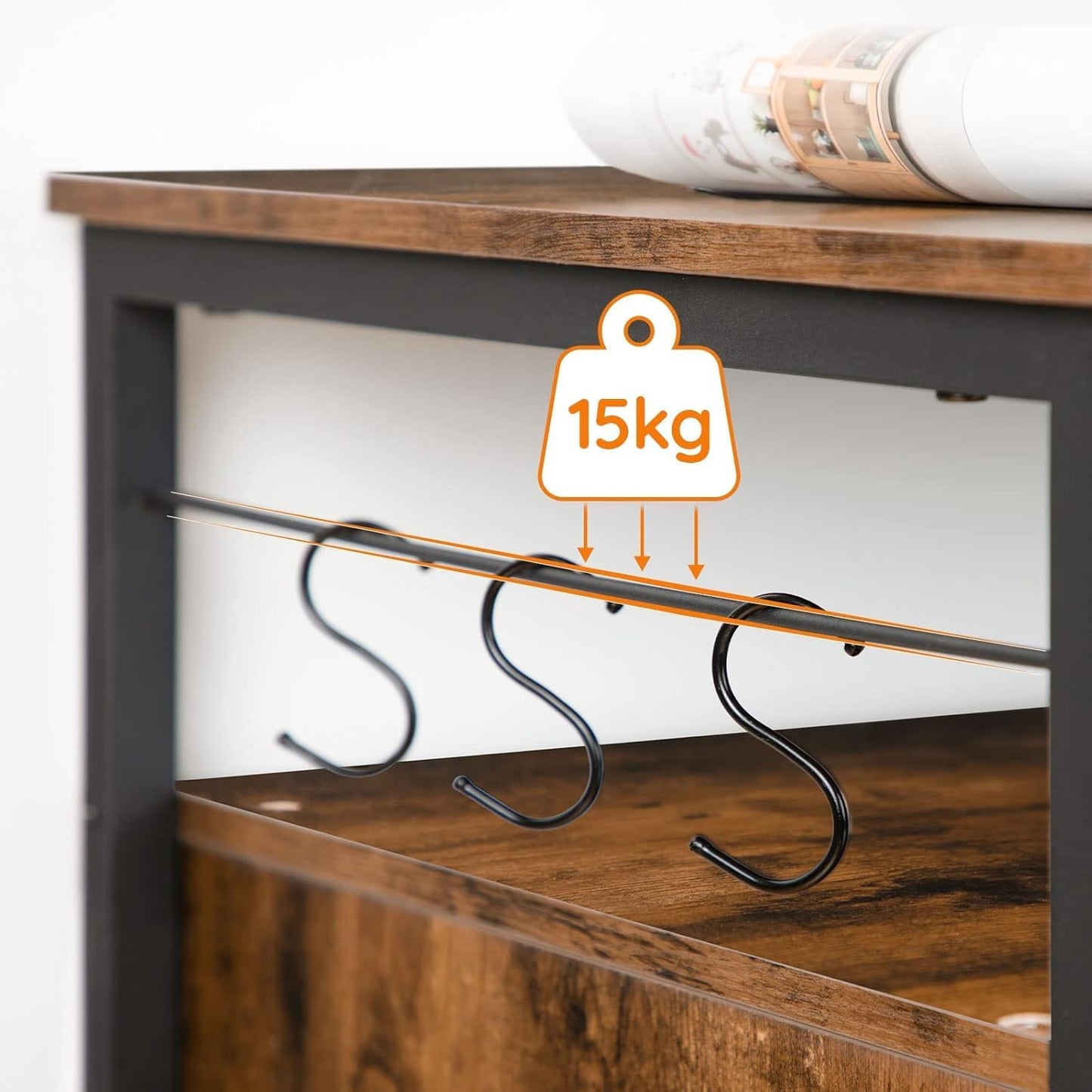 Katzenklo Schrank mit Haken und Stauraum, 50 x 50 x 66 cm