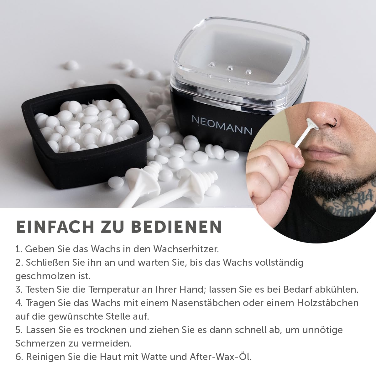 Mobiles Mini-Waxing Set mit USB-C & Zubehör