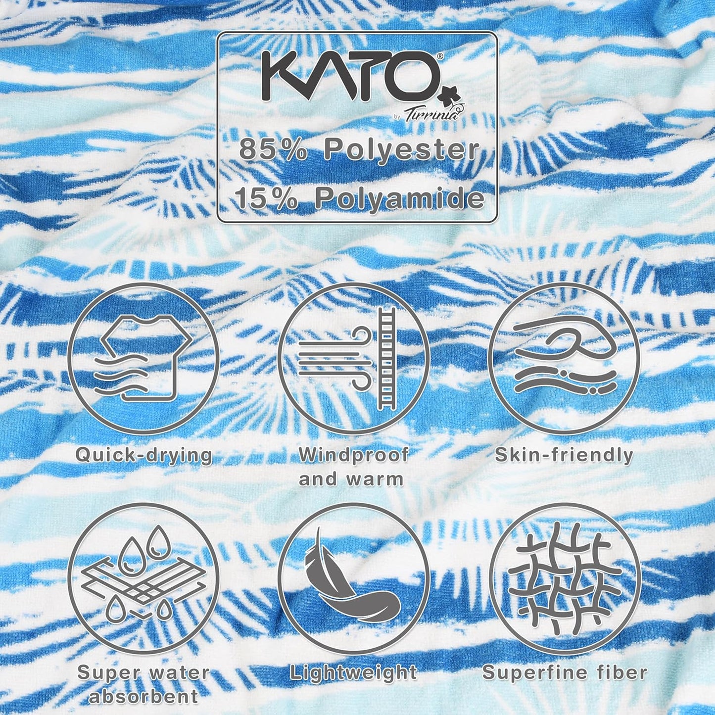 Surf Poncho, Aqua Leaf