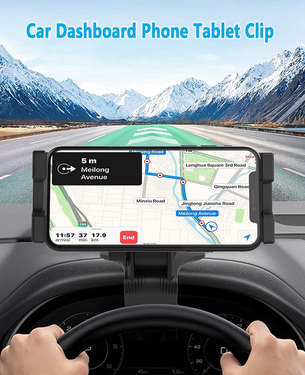 KFZ Clip Handy- und Tablethalterung für Auto (4-12,9 Zoll)