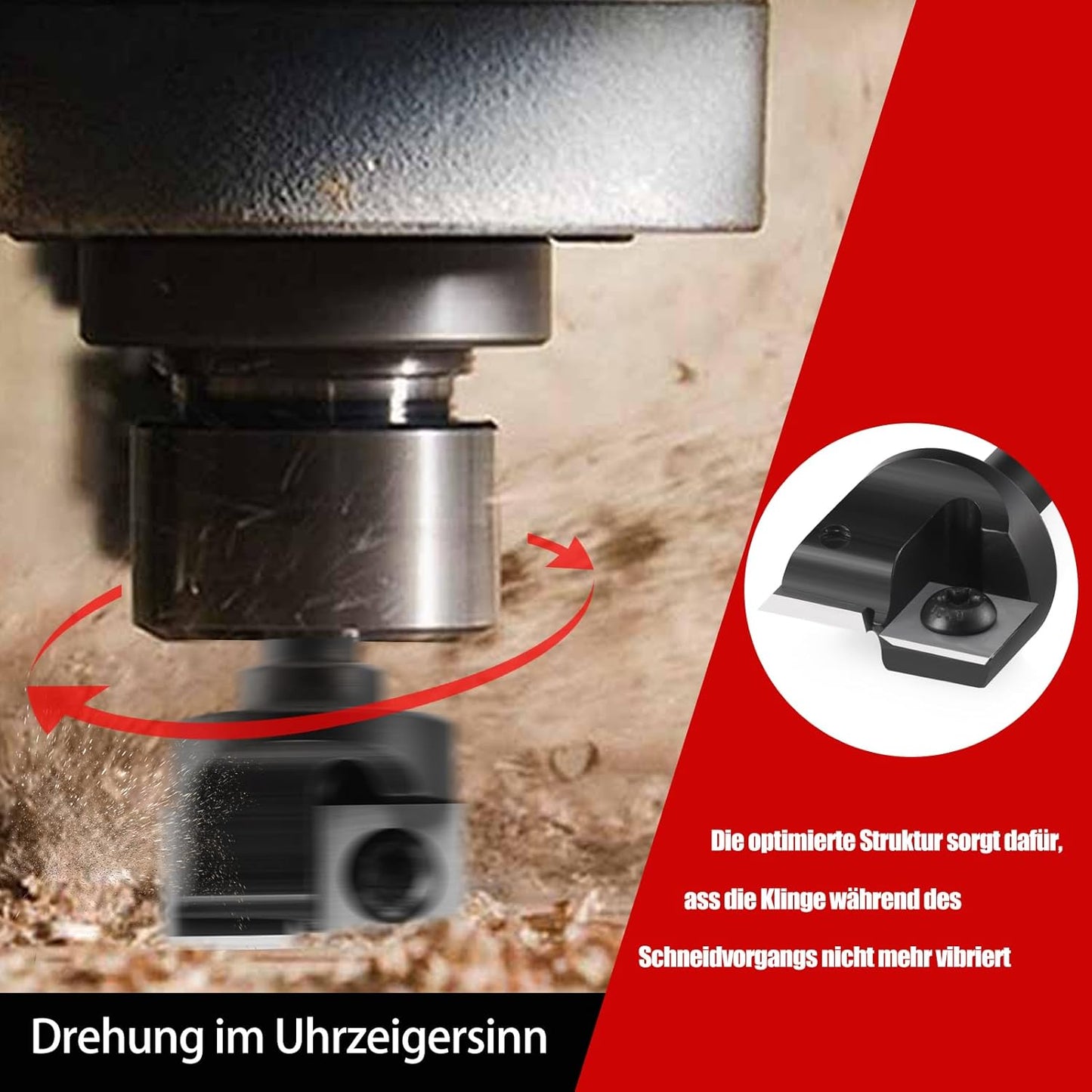 Planfräser mit Wendeplatten, S=8,D=25.4 2 Flöten