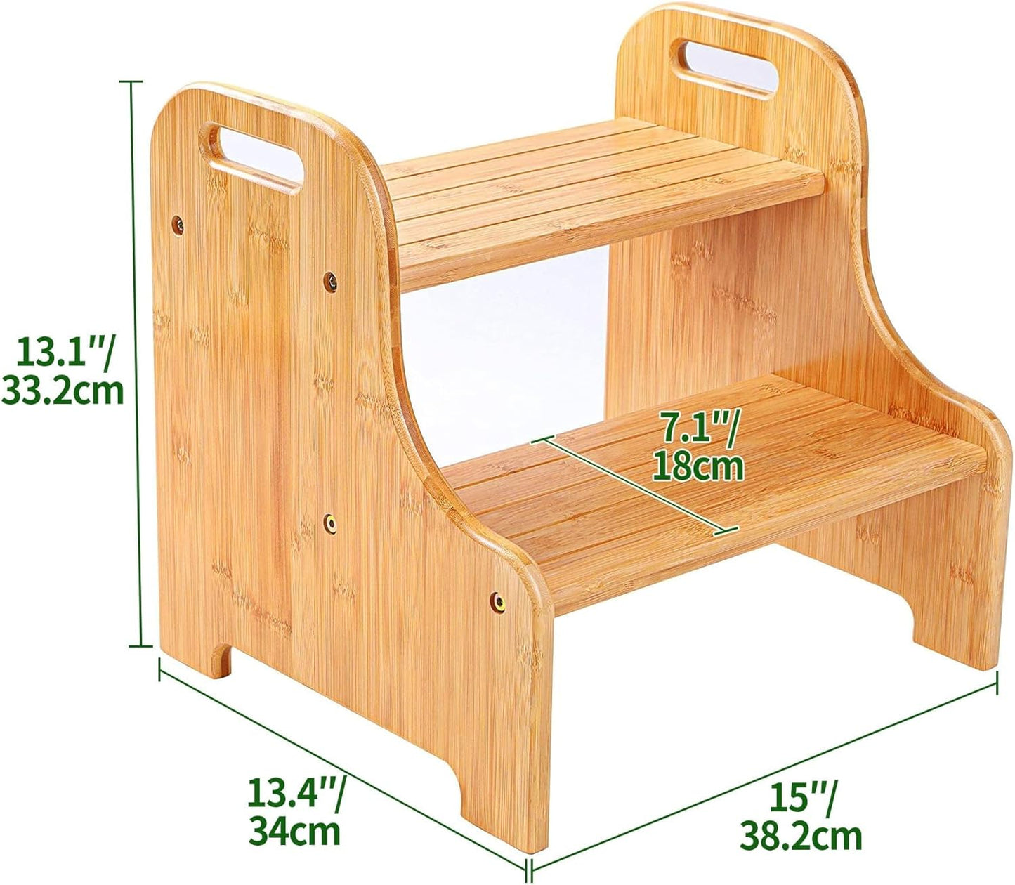 Rutschfester Tritthocker mit Griffmulden, Natural