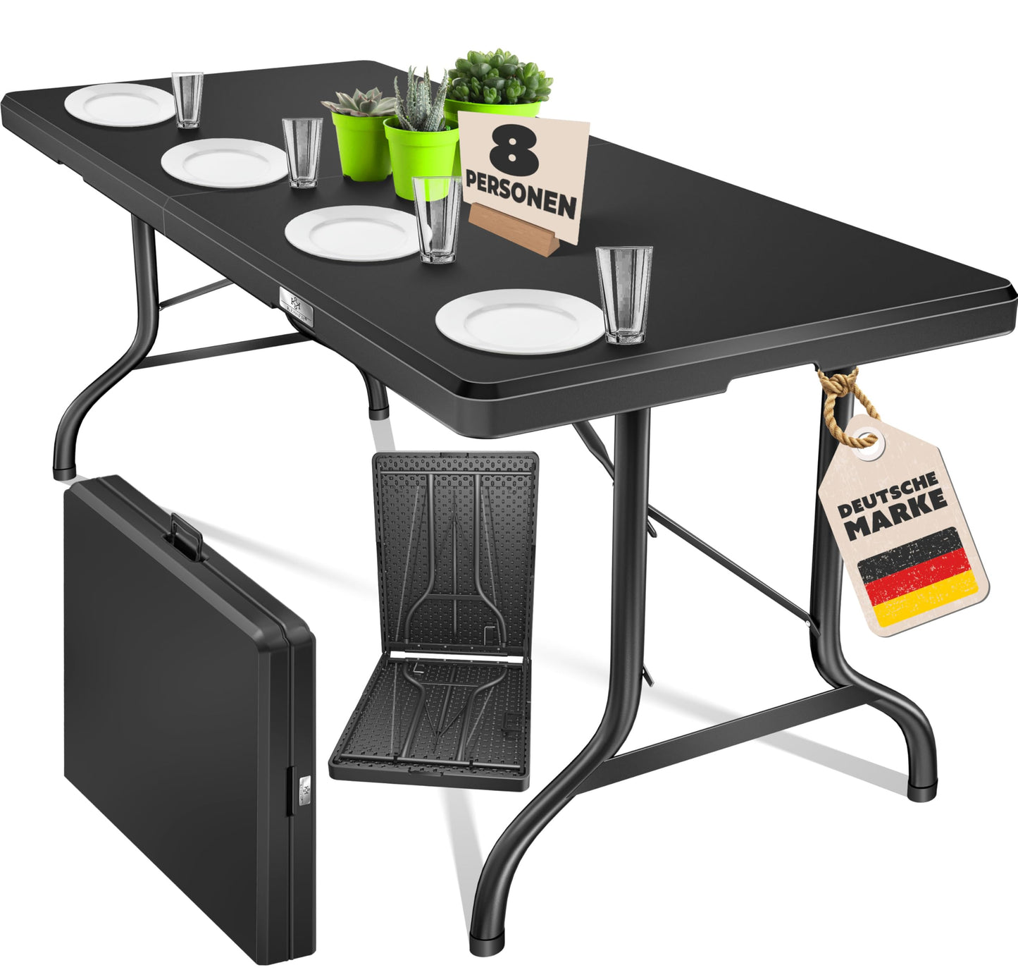 Klapptisch für Garten und Camping, Anthrazit