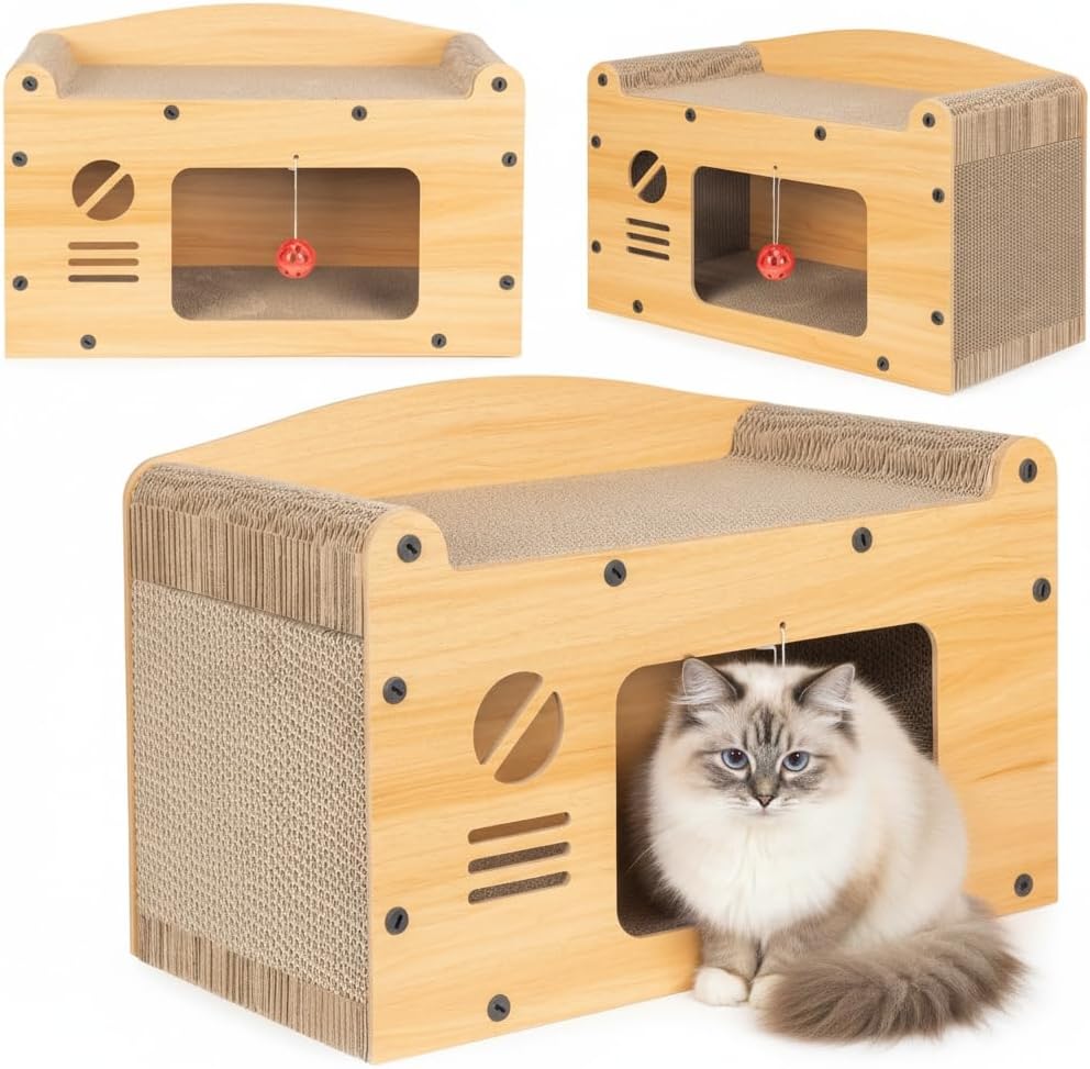 Katzen-Kratztonne mit Höhle, Höhe: 29 cm