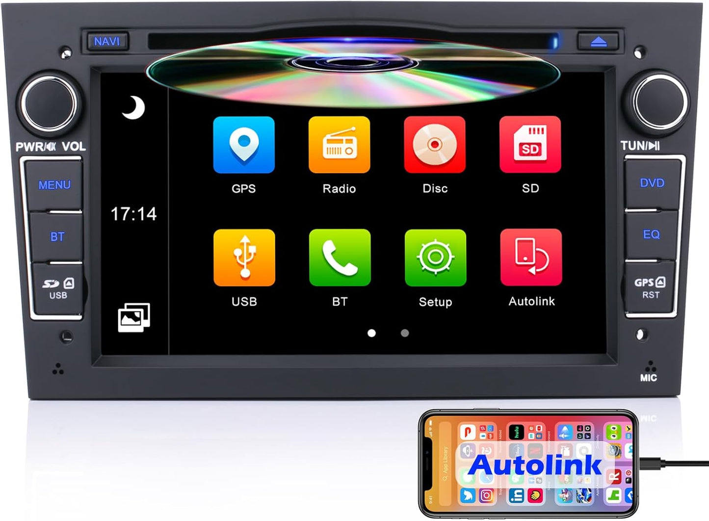 2 Din Autoradio DVD Player mit GPS Navigation, DE-OBT7681B