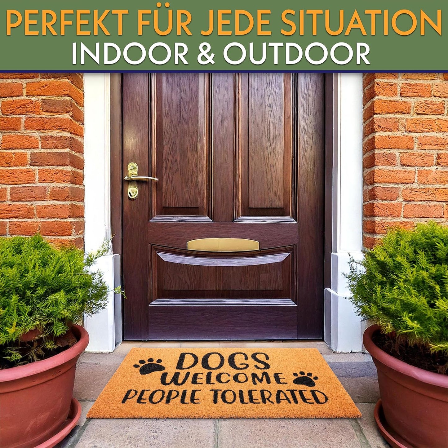 Antirutsch Fussmatte, Dogs Welcome - People Tolerated