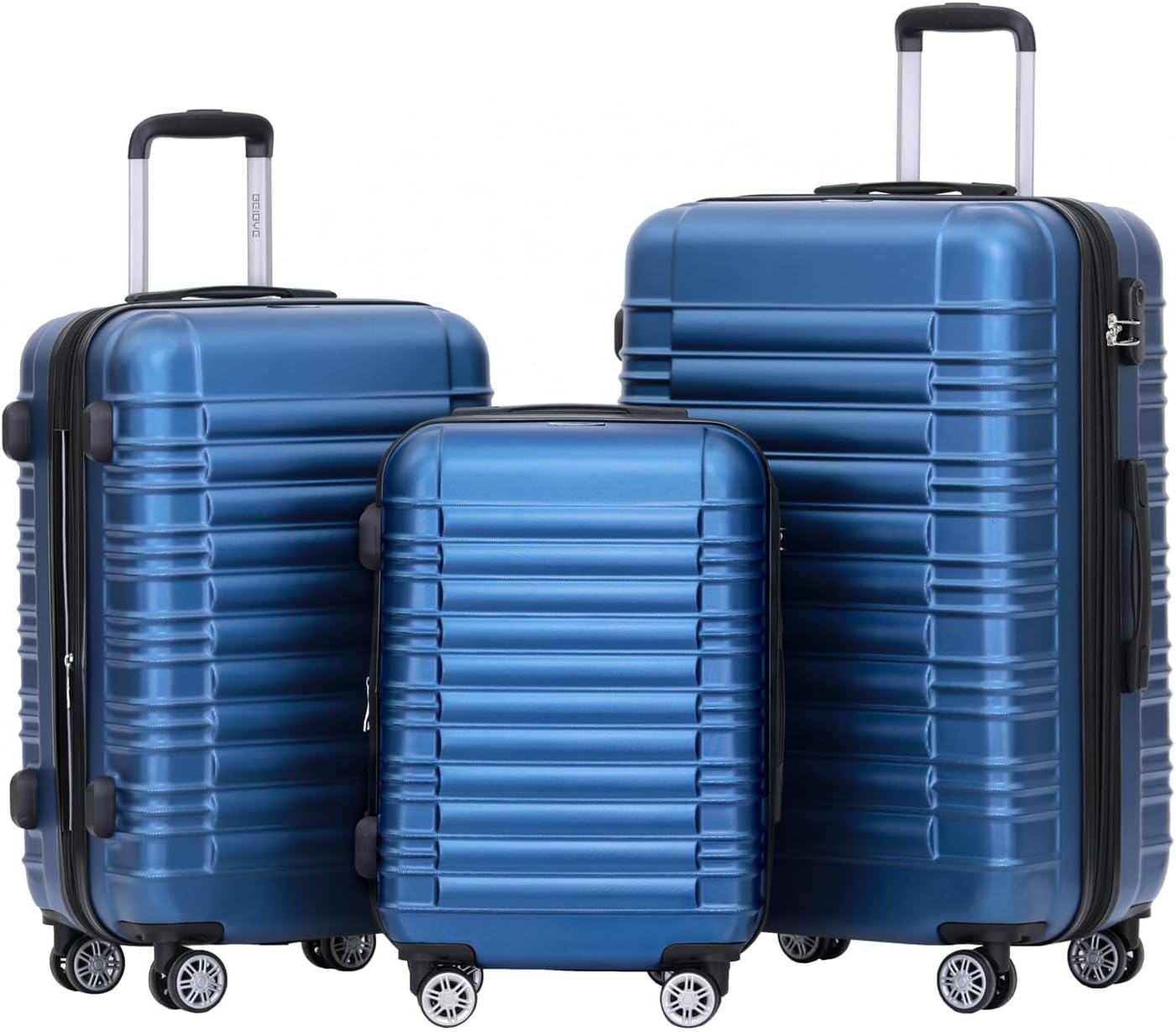 3-teiliges Hartschalenkoffer-Set, Blau Set