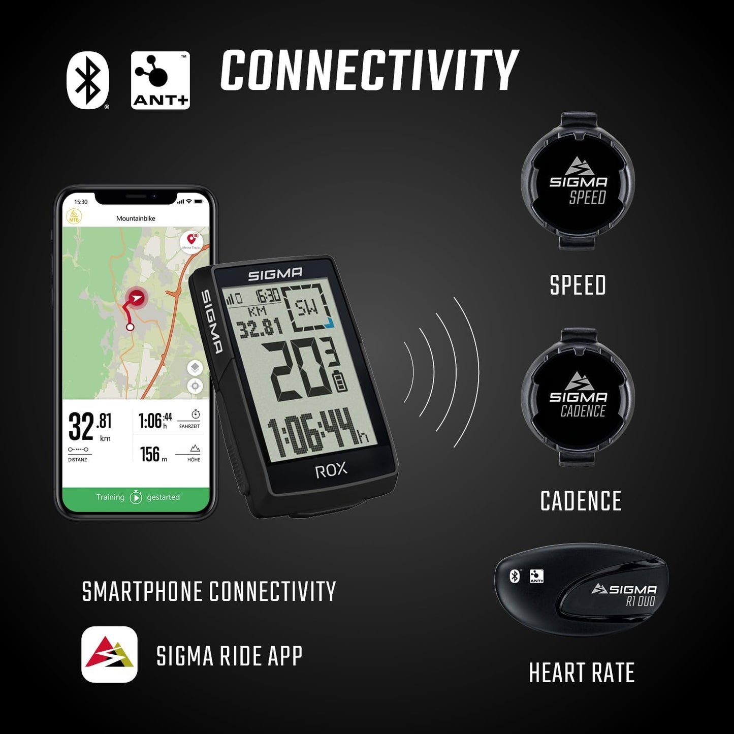 ROX 4.0 SE Fahrradcomputer mit GPS & Navigation inkl. Butler, SE Schwarz