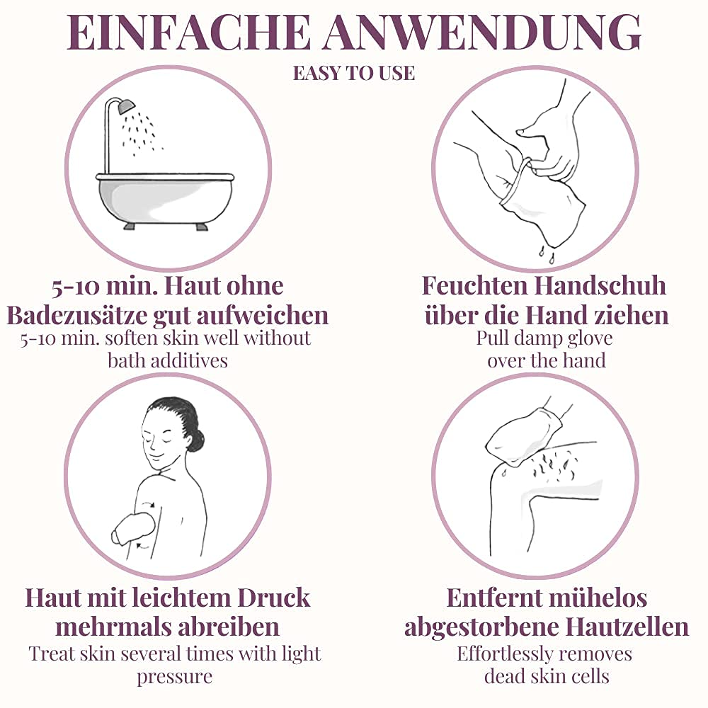 Peelinghandschuh aus Ziegenhaar für Körperpeeling