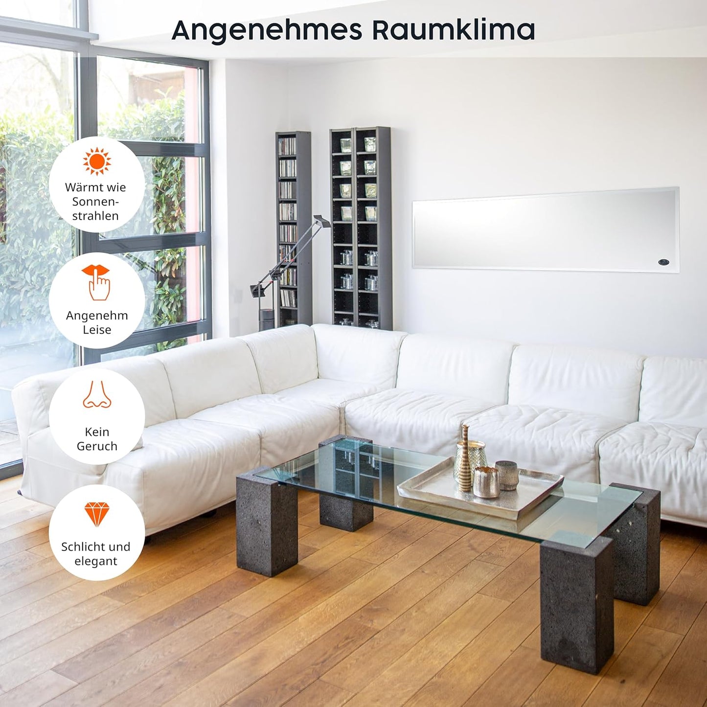 Infrarotheizung, 450 Watt – 120×30 cm Ohne Thermostat