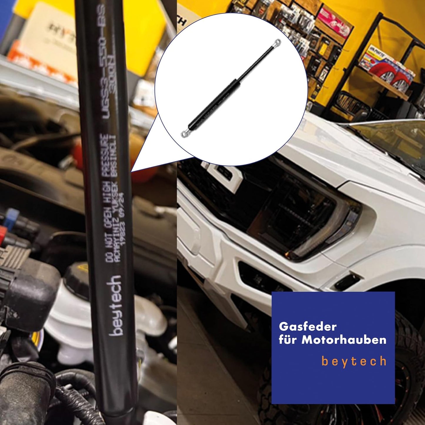 Gasdruckfeder-Dämpfer für Autos & Türen (750 mm, 100N), 100 Newton 750 mm