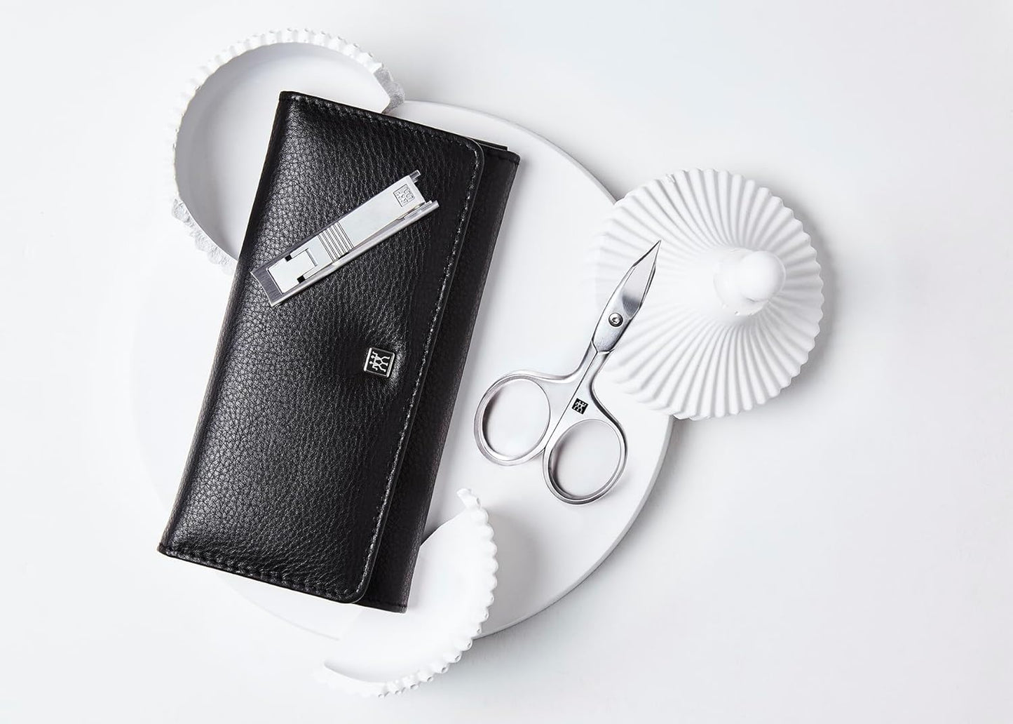 5-teiliges Maniküreset im Druckknopf-Etui, Schwarz