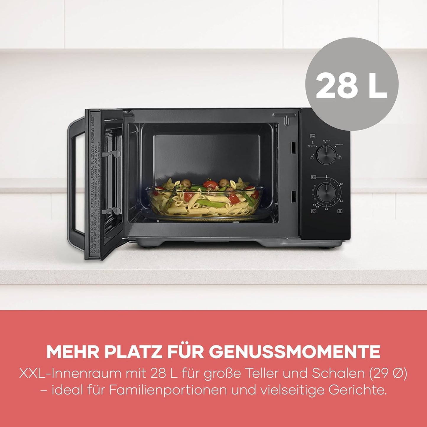 Mikrowelle MW7796, 28L, 900W, Solo XXL, 28L, Schwarz
