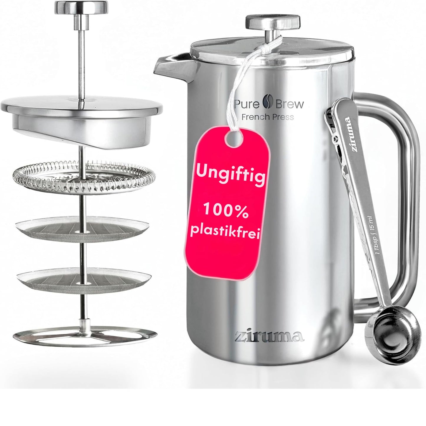 French Press aus Edelstahl