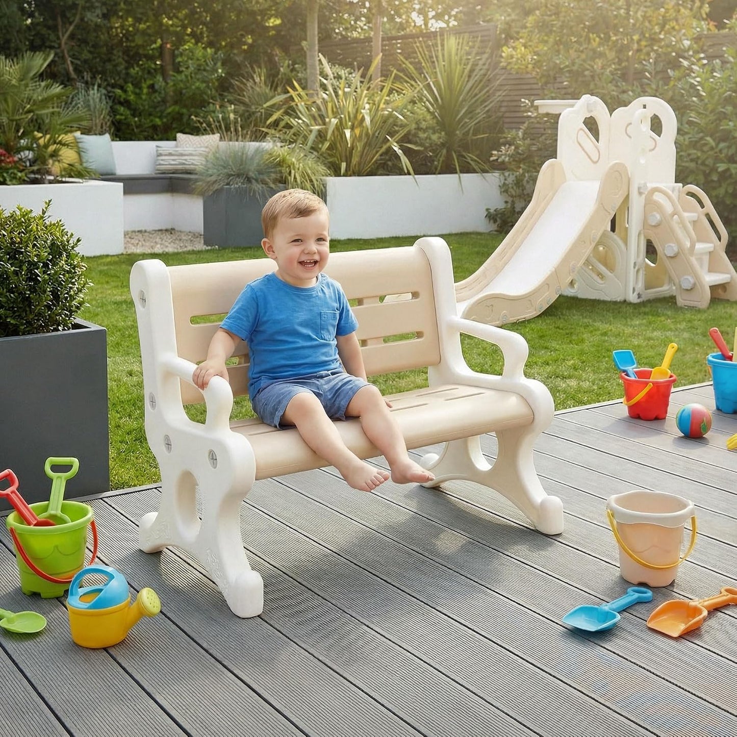 Kindersitzbank Outdoor mit Kippschutz & Stecksystem