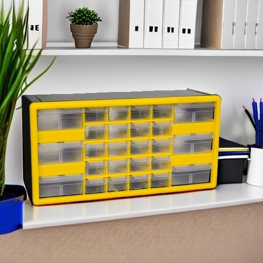 Aufbewahrungsschrank mit 26 Schubladen, 26 Drawer Gelb