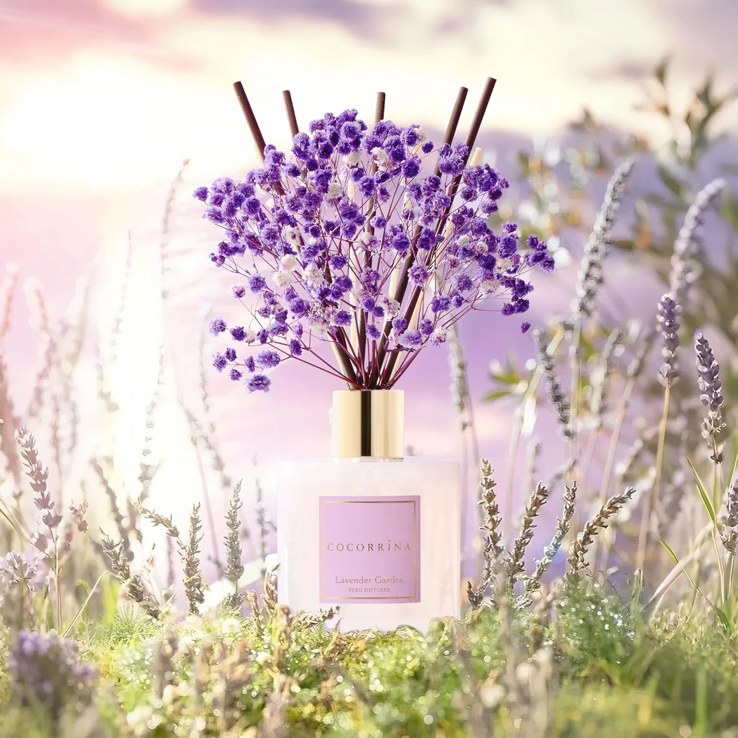 Raumduft Diffuser mit 8 Stäbchen, Lavender Garden, Lavender Garden Raumduft/200ML/1 Stück