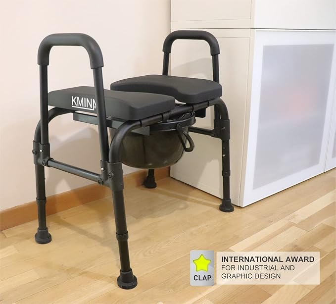 Toilettensitzerhöhung mit Armlehnen, Schwarz