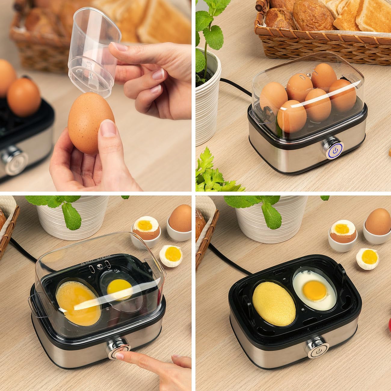 3in1-Eierkocher für 6 Eier