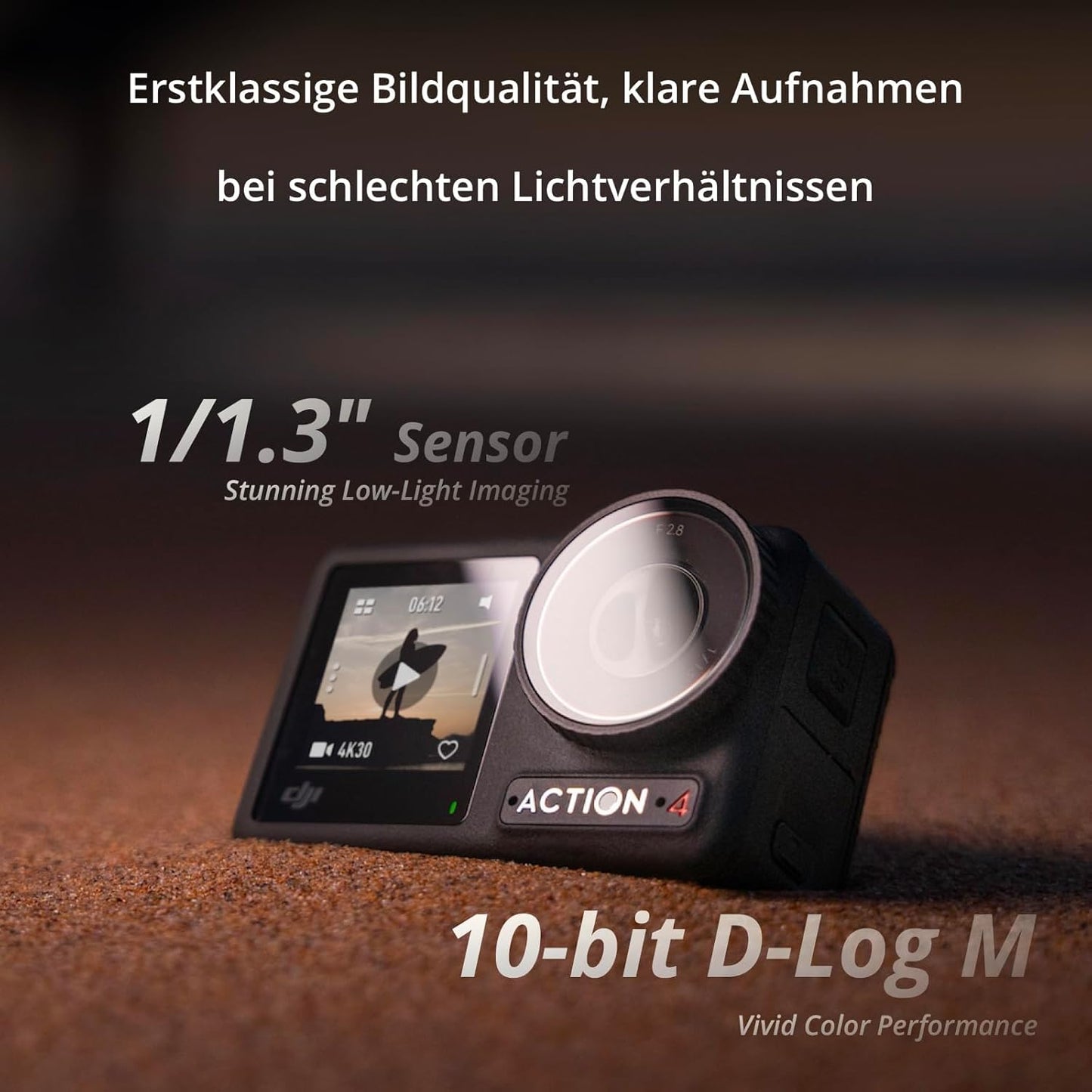 Action-Kamera 4K/120fps mit Low-Light-Aufnahmen, Osmo Action 4 Essential-Combo