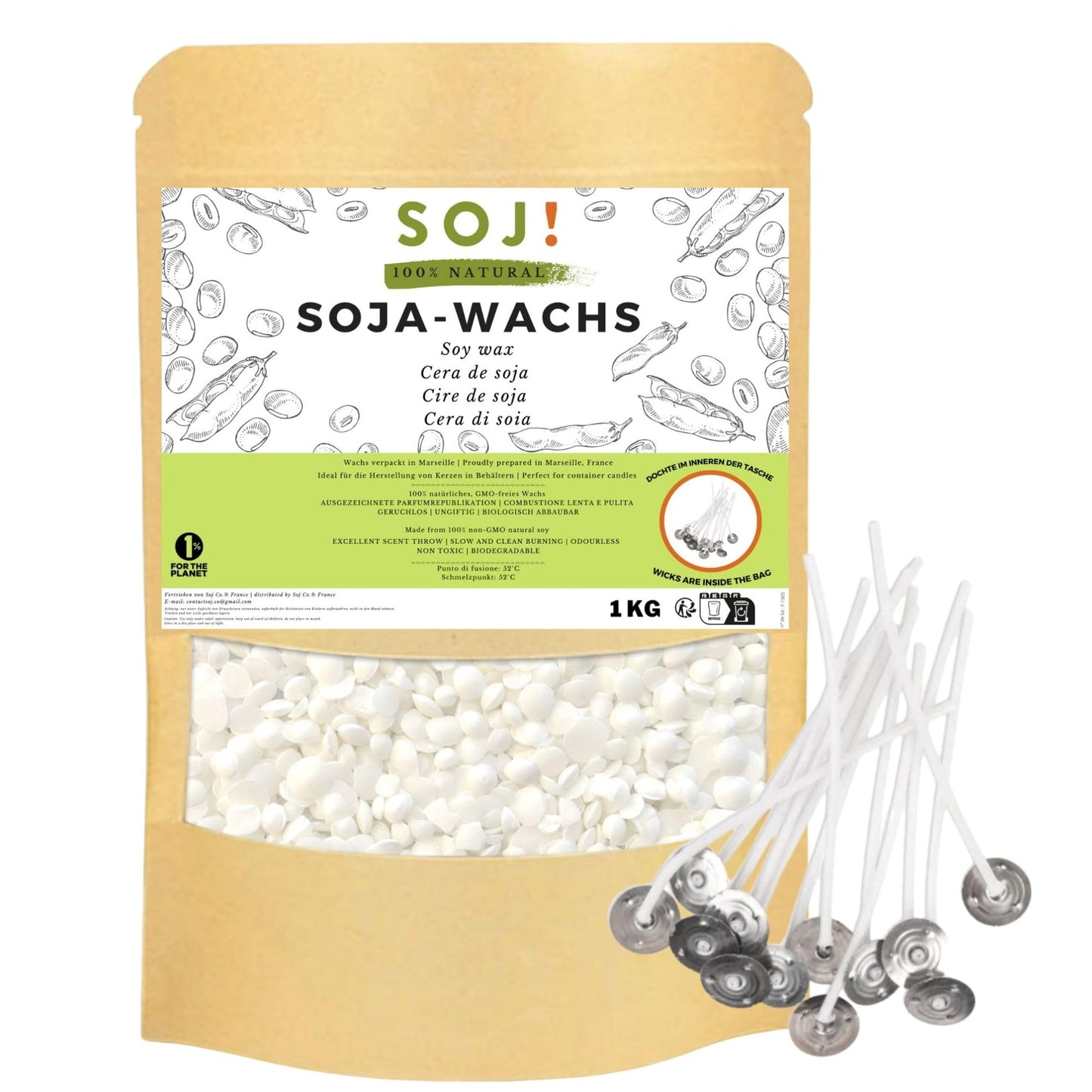 Sojawachs für Kerzen, 1KG