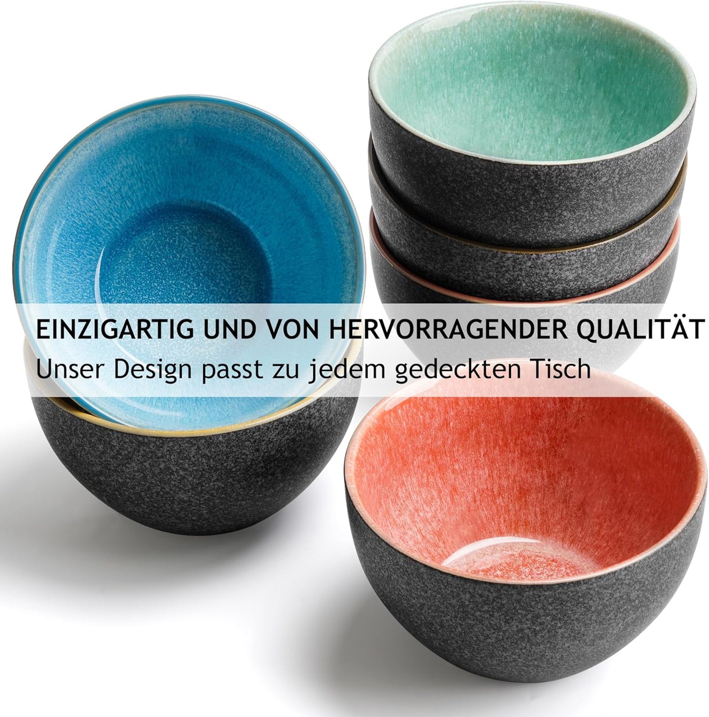 6er-Set Keramikschüsseln-Set Las Palmitas, Schüssel