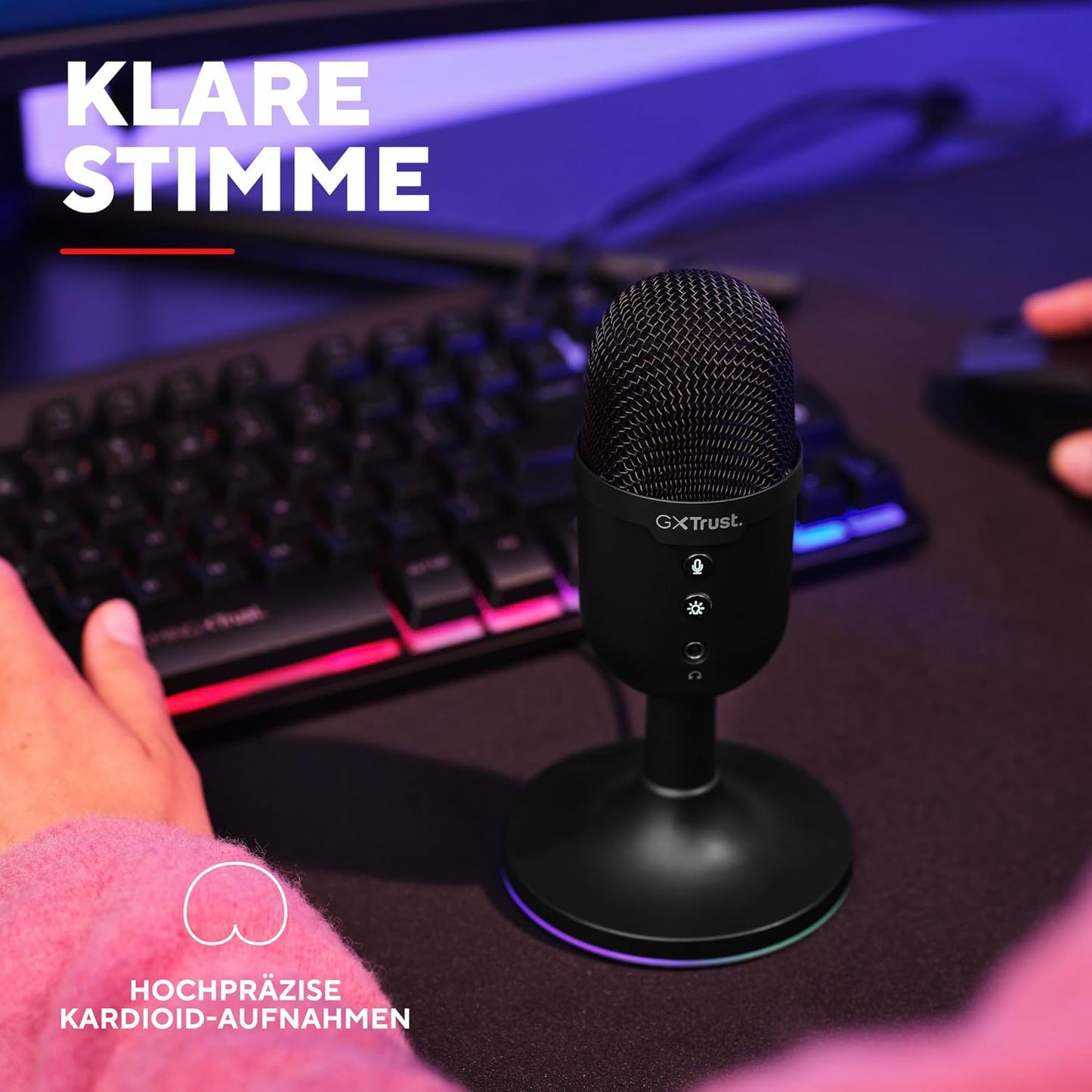 USB Streaming Mikrofon GXT 236 Yami für PC & Podcast, Schwarz