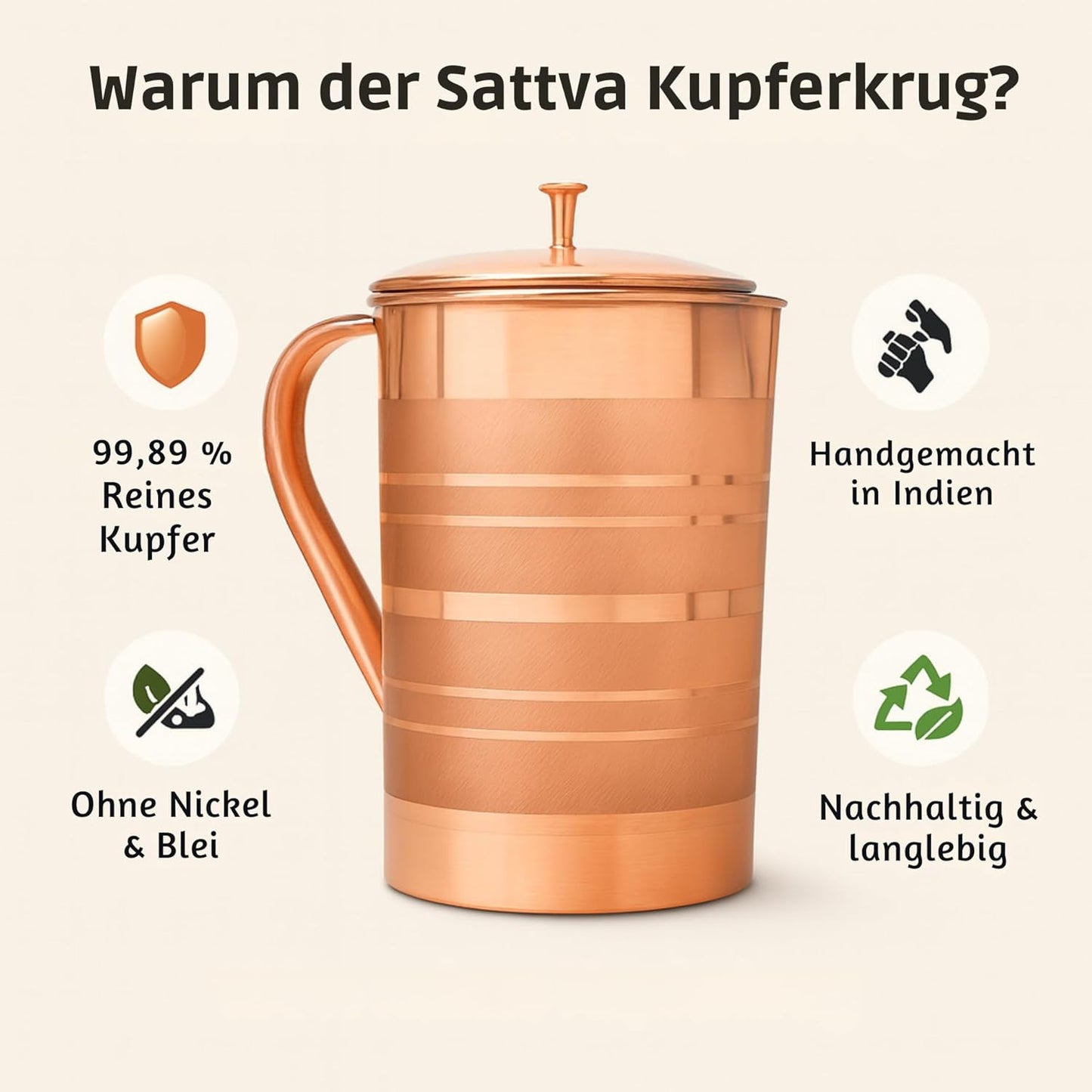 Kupfer-Wasserkrug