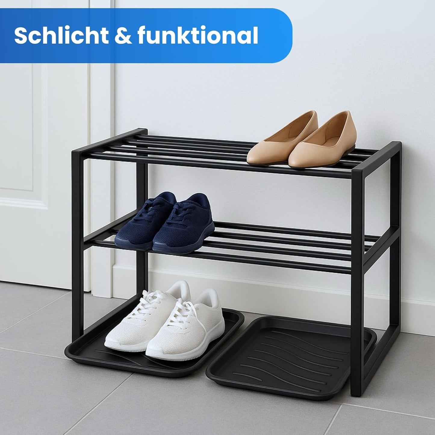 2er-Set Schuhabtropfschale, Anthrazit 50x38 cm 2