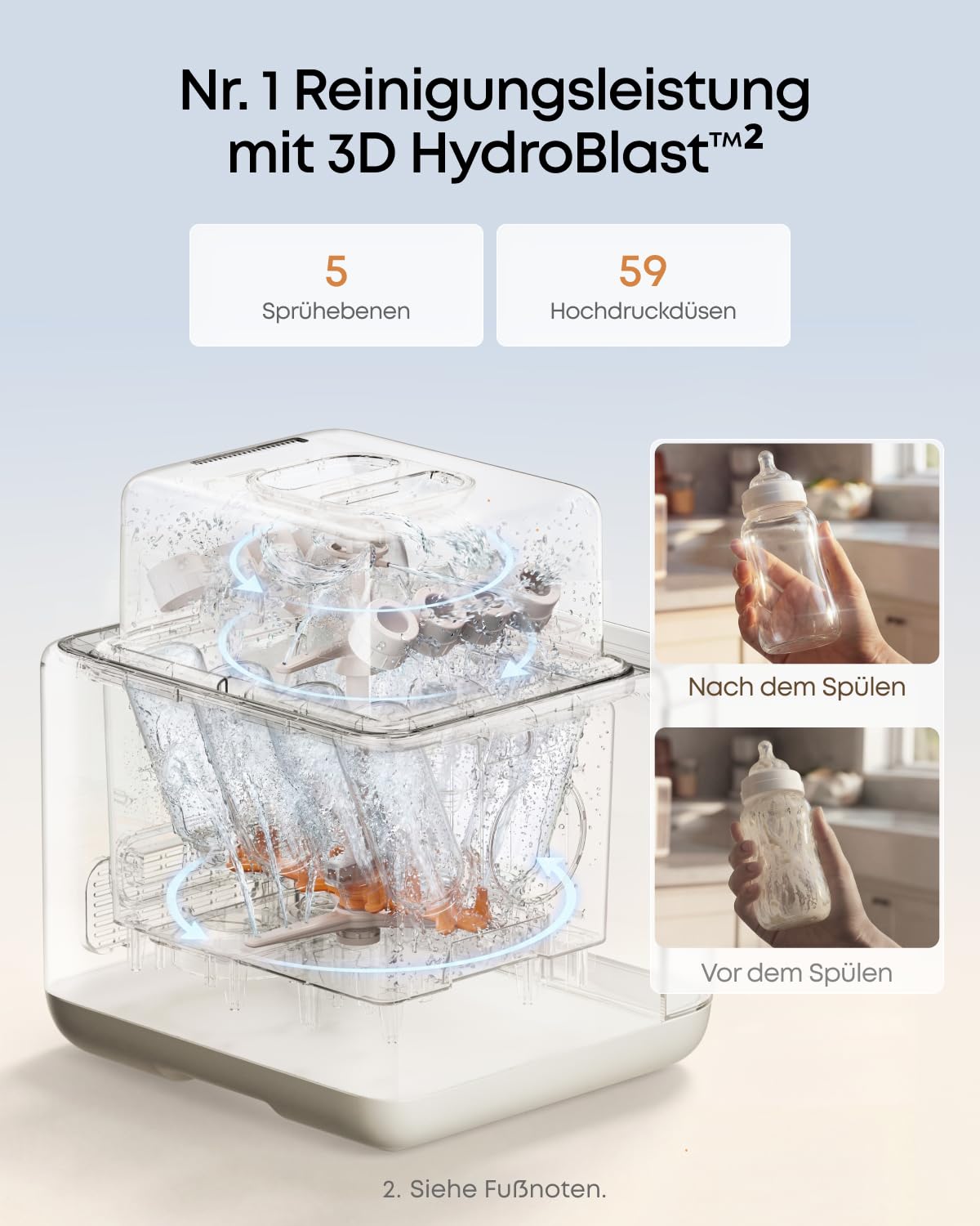 Babyflaschen-Spülmaschine S1 Pro mit Dampfsterilisator