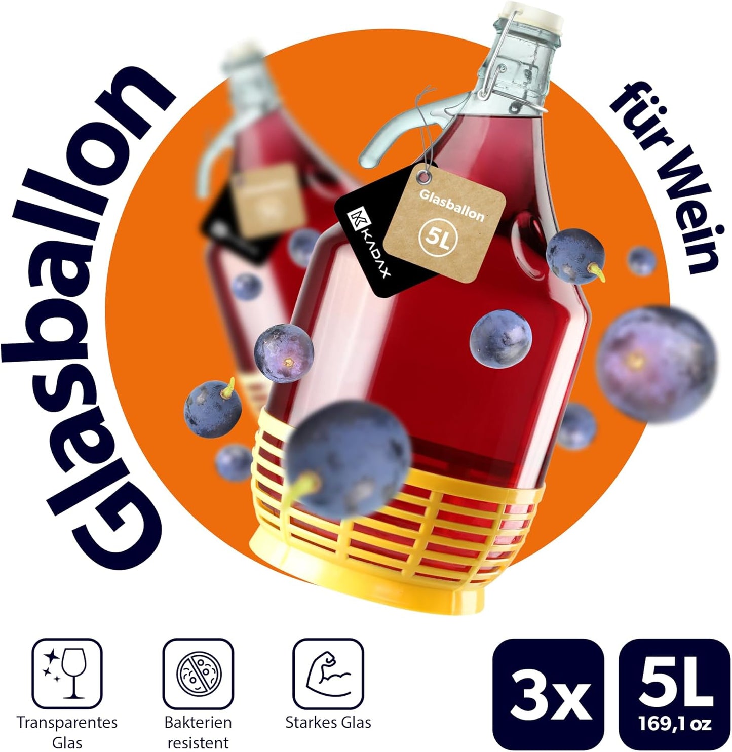 3-teiliges Gärglas-Set, Bügelverschluss 3