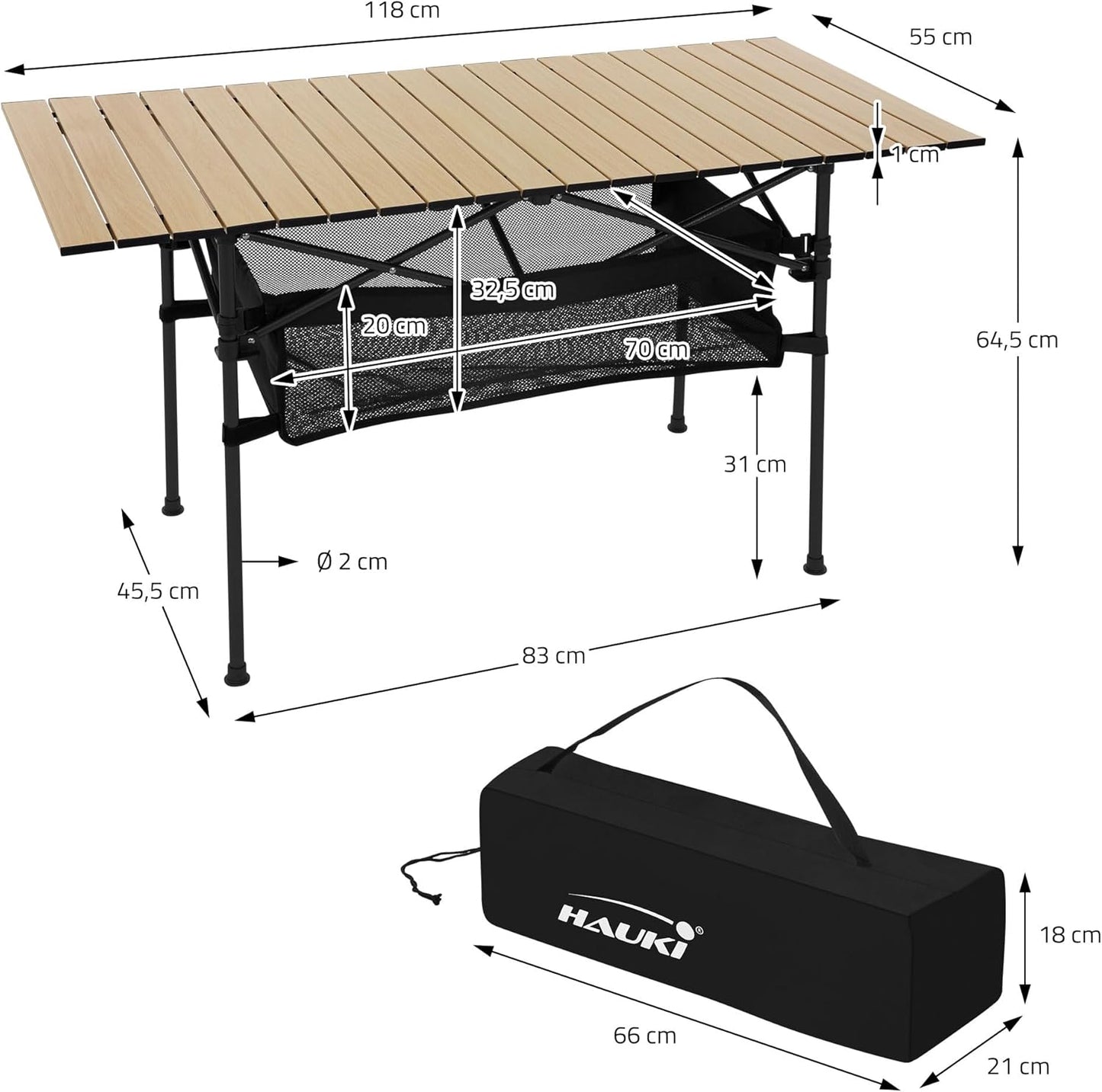 3-teiliges Campingmöbel-Set faltbar, mit Tragetasche, Campingtisch Beige 2x Campingstuhl Blau