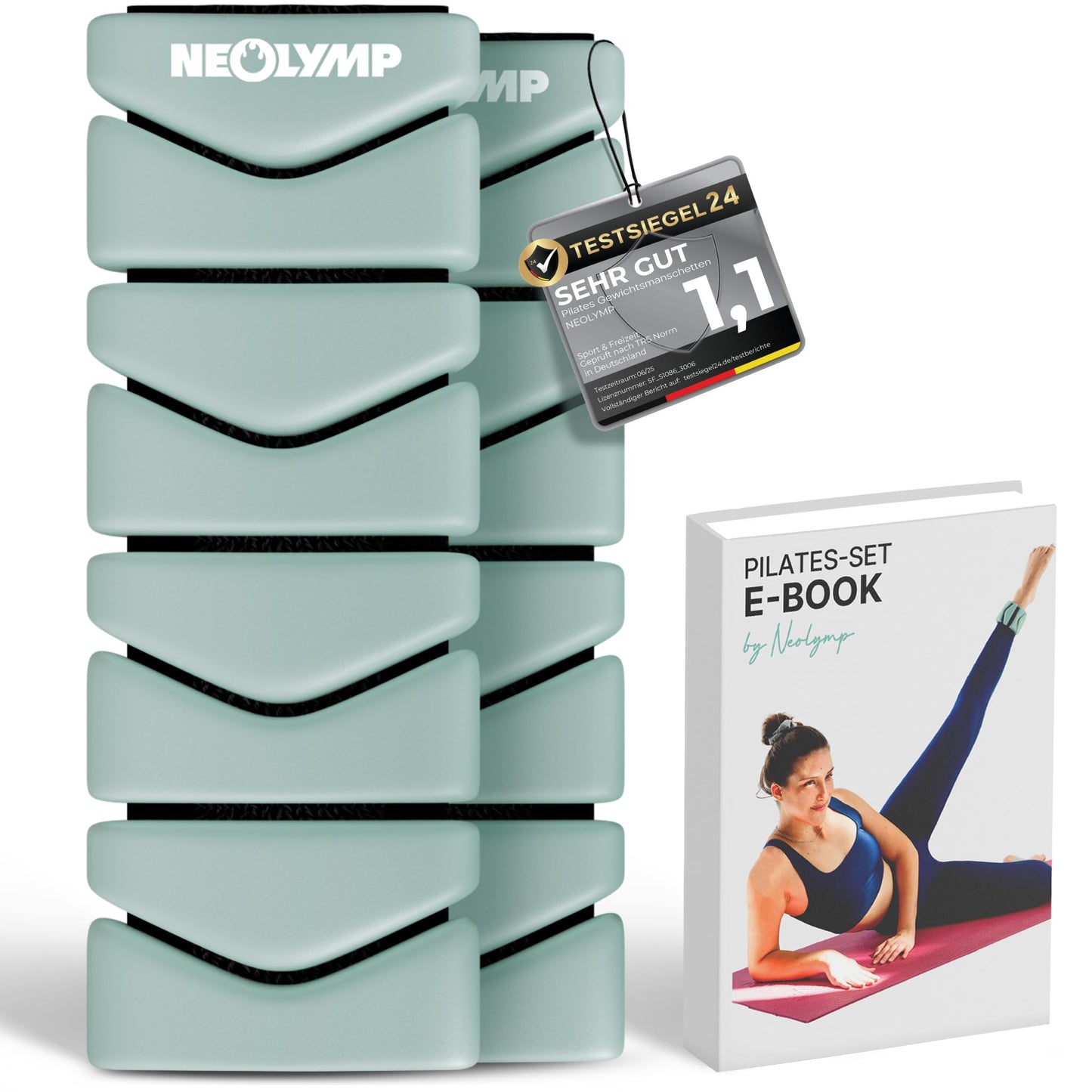 Pilates Gewichtsmanschetten-Set, verstellbar, Sky-Blue