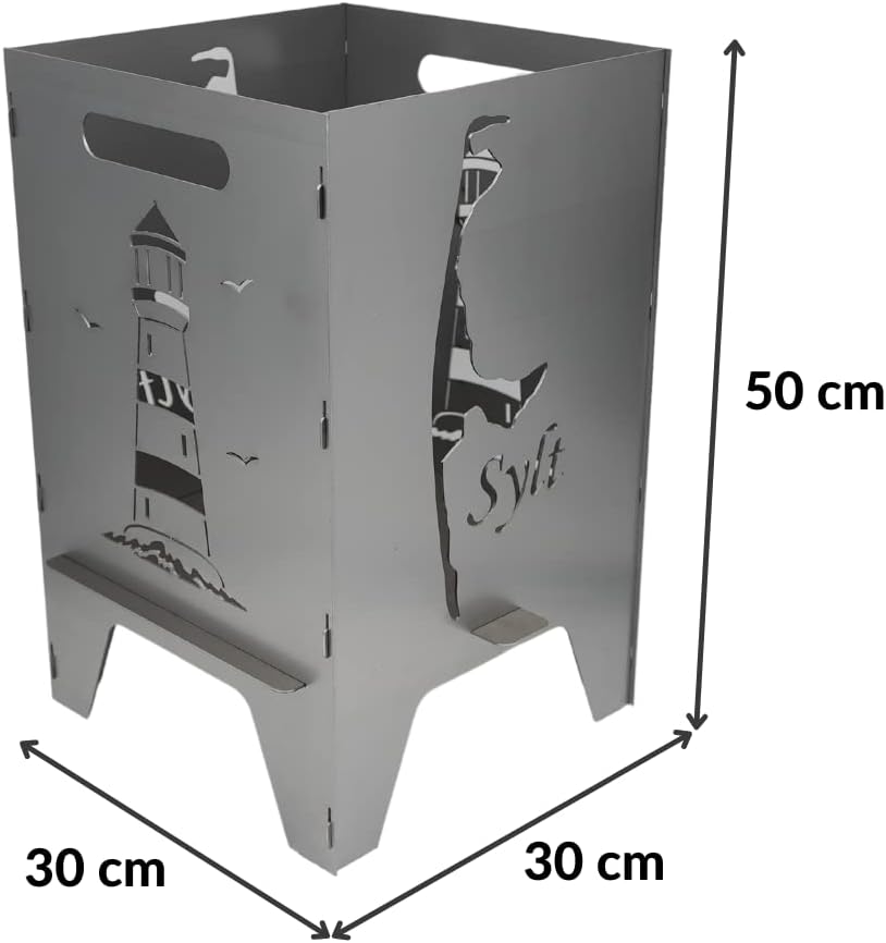 Feuertonne mit Inselmotiv Sylt, 50cm Sylt