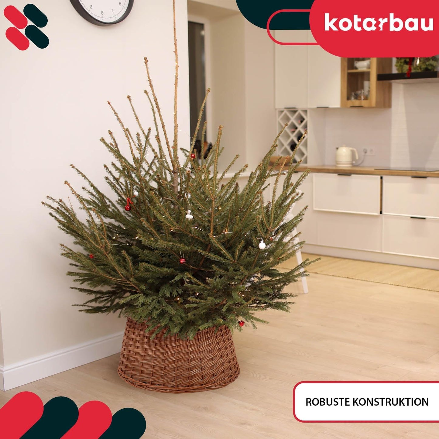 Weihnachtsbaumkorb, Naturfarbe / Ø 60 cm