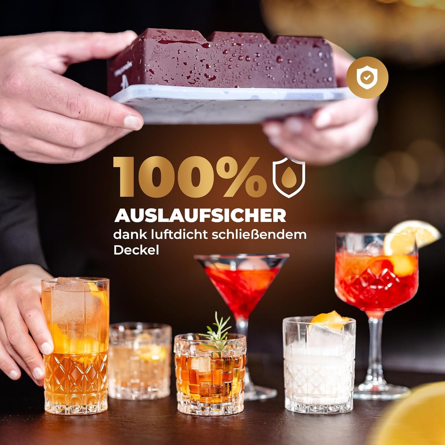2er-Pack XXL Eiswürfelform für Whisky & Cocktails, Eiswürfelform