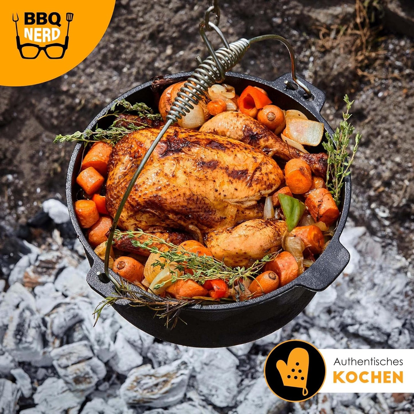 Dutch Oven Starter mit Deckelheber, "Starter" Topf mit Füssen / 3,1 Liter