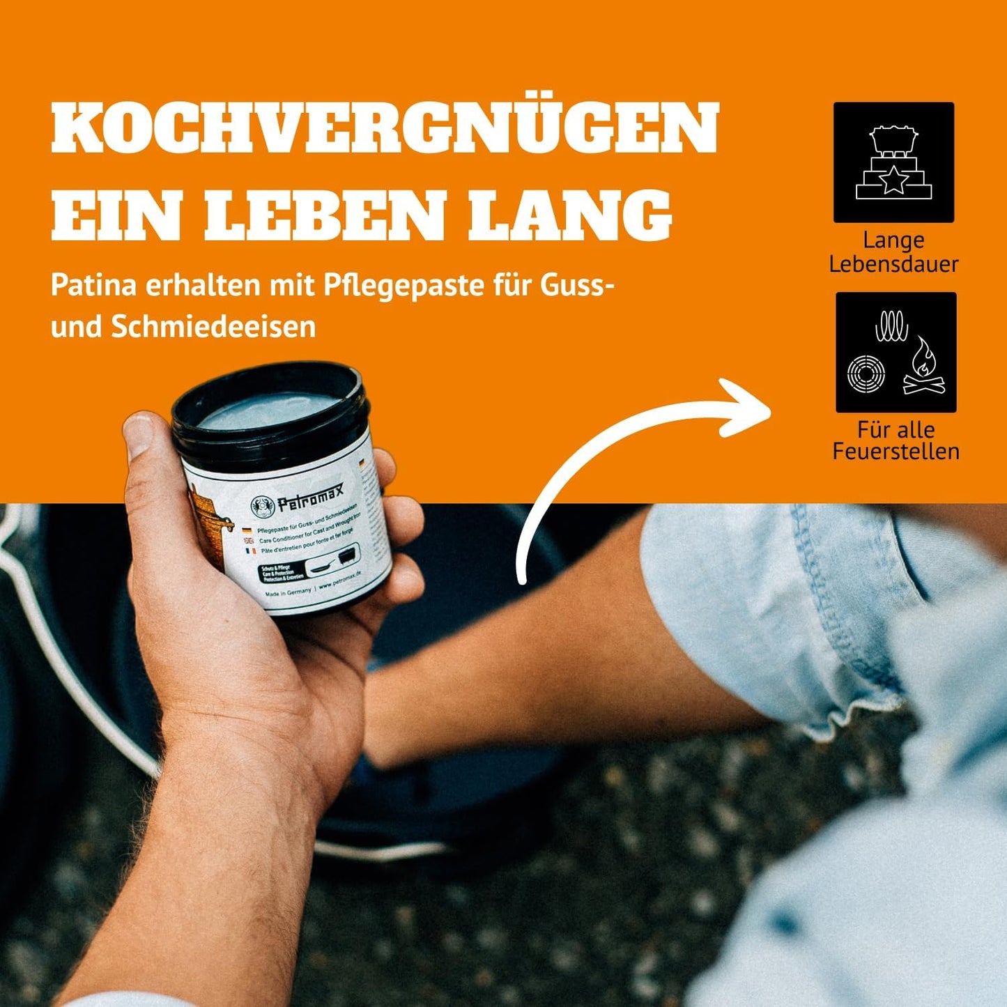 Feuertopf Einsteiger-Set mit Zubehör (5,5 Liter), 5,5 Liter (mit Standfüssen)