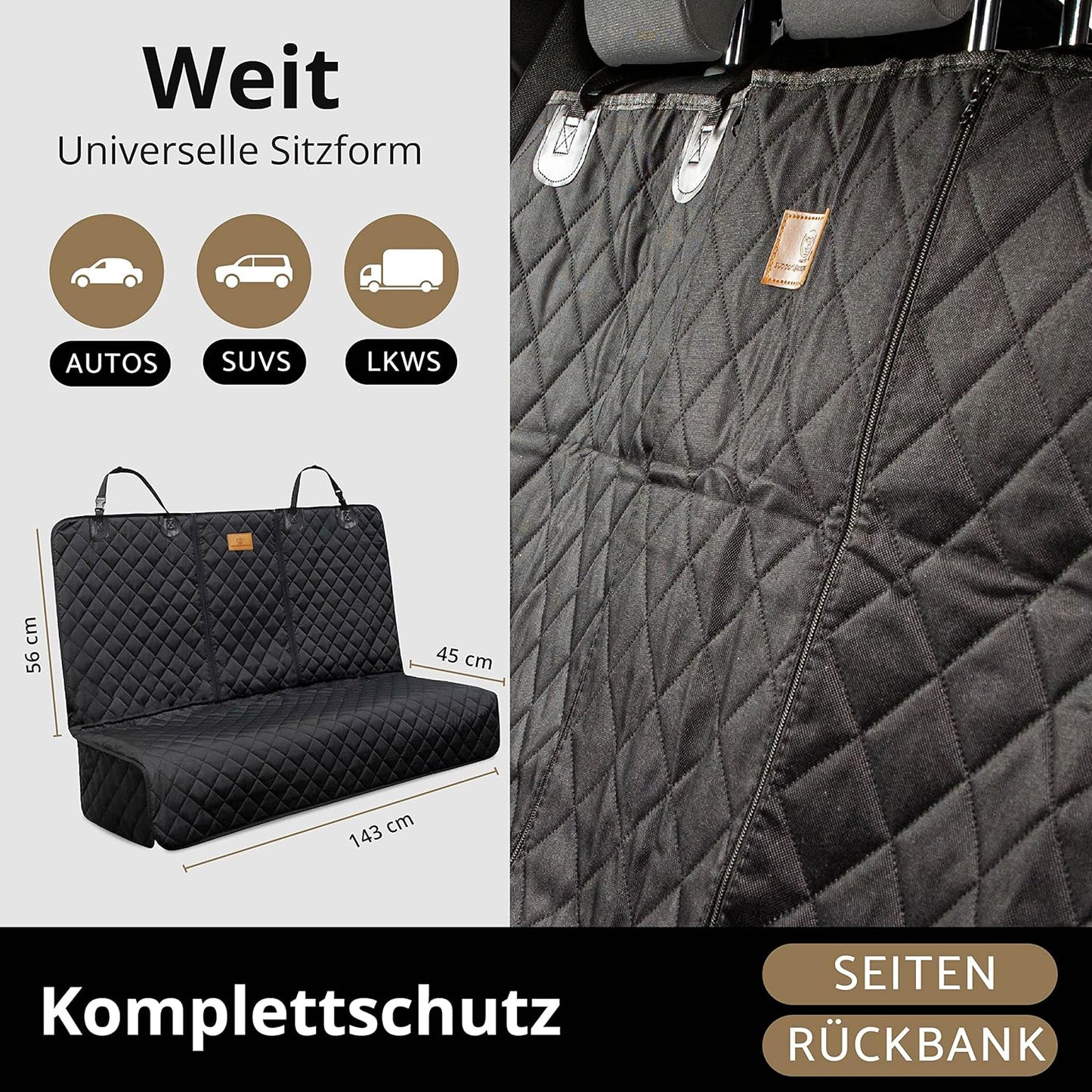 Rückbankschoner, Für grössere Autos (Kombi oder Geländewagen)